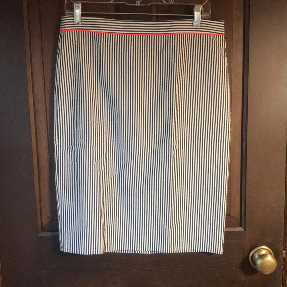 J Crew Seersucker Pencil Skirt